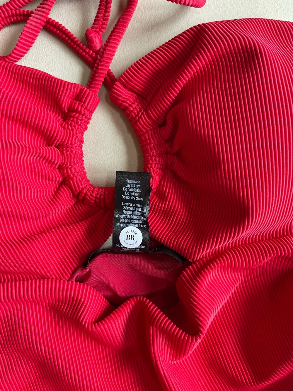 Beach Riot Phoenix Halter One-Piece Swimsuit; Color: Red; Size: Medium - Picture 15 of 16